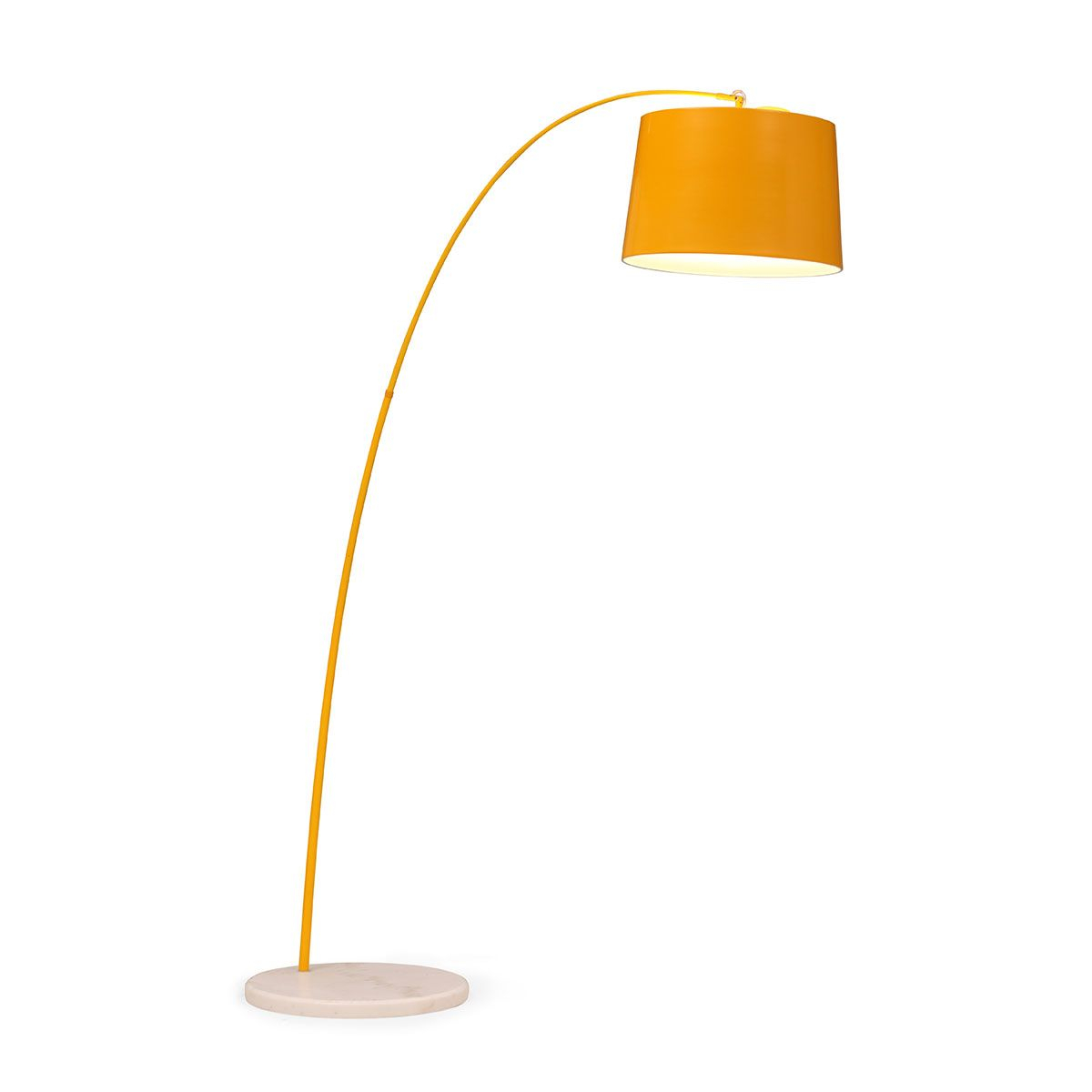 An Arched Chrome Floor Lamp In Yellow Arc Lamp Decor for sizing 1200 X 1200