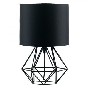 Angus Black Geometric Table Lamp With Black Shade Bedroom for proportions 1000 X 1000