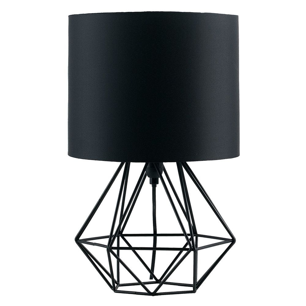 Angus Black Geometric Table Lamp With Black Shade Bedroom for proportions 1000 X 1000
