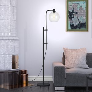 Antho Floor Lamp In Blackened Bronze With Rounded Globe Shade intended for dimensions 3500 X 3500