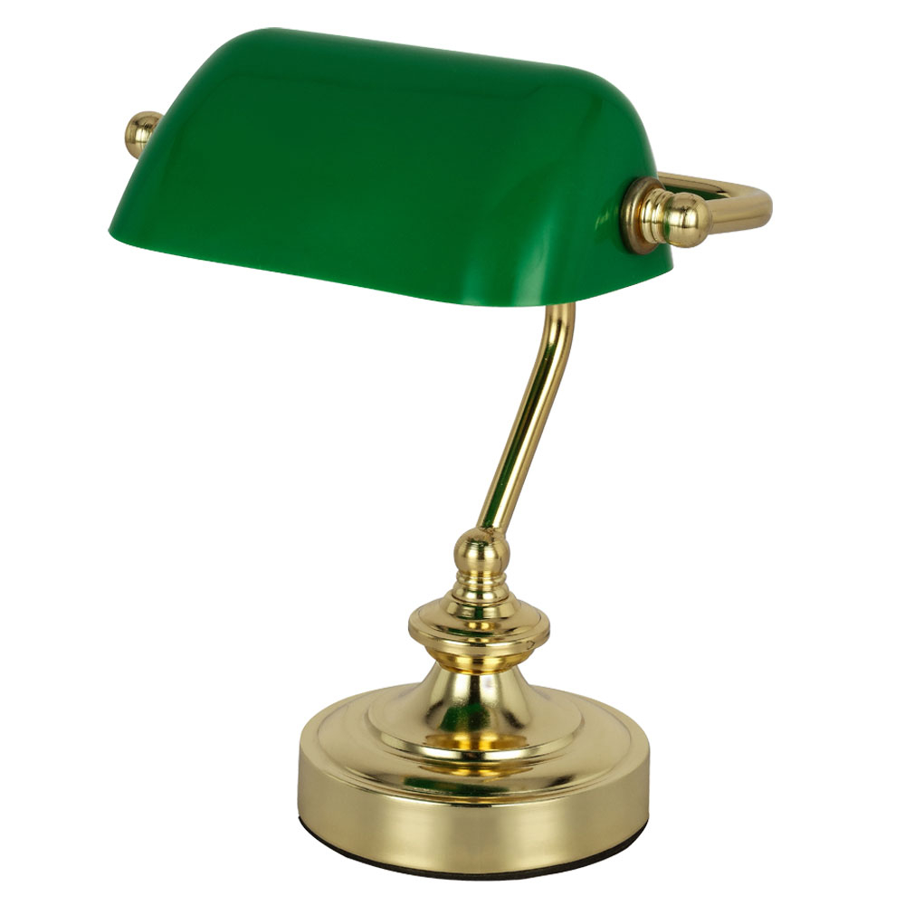 Antique Brass Desk Lamp With Green Acrylic Screen intended for dimensions 1000 X 1000