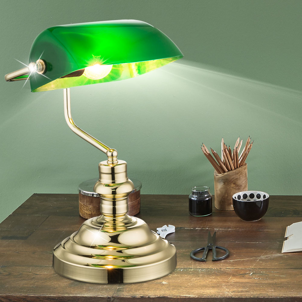 Antique Desk Lamp Metal Brass With Green Acrylic Sheet pertaining to sizing 1000 X 1000