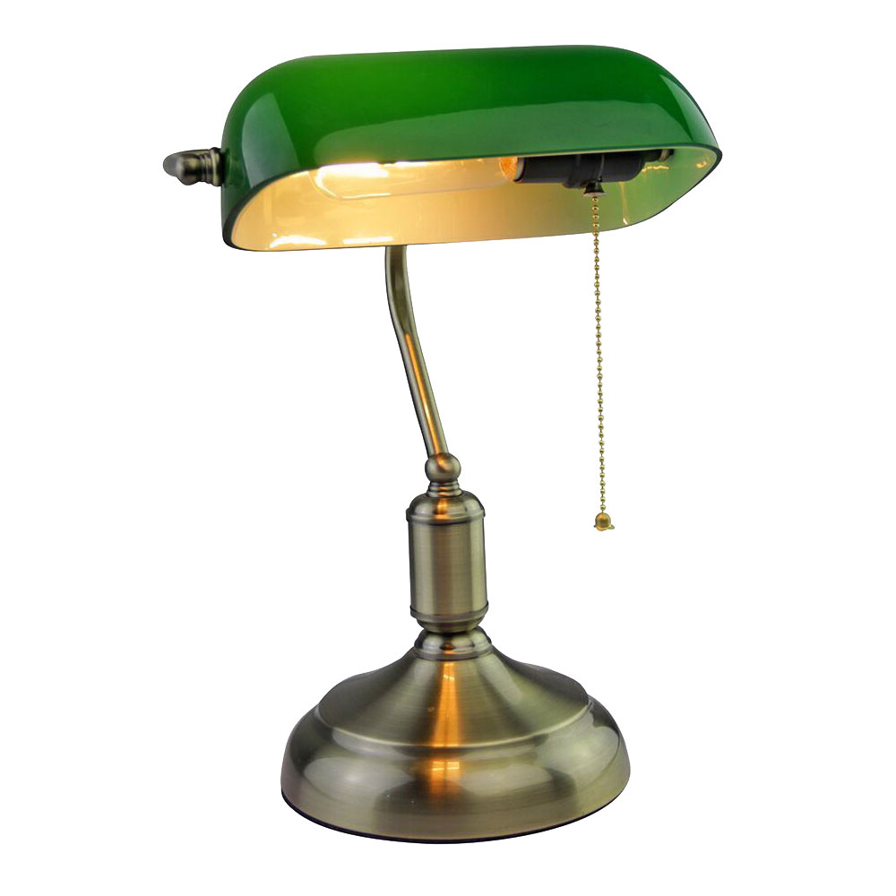 Antique Desk Lamp With Green Glass Shade in size 1000 X 1000