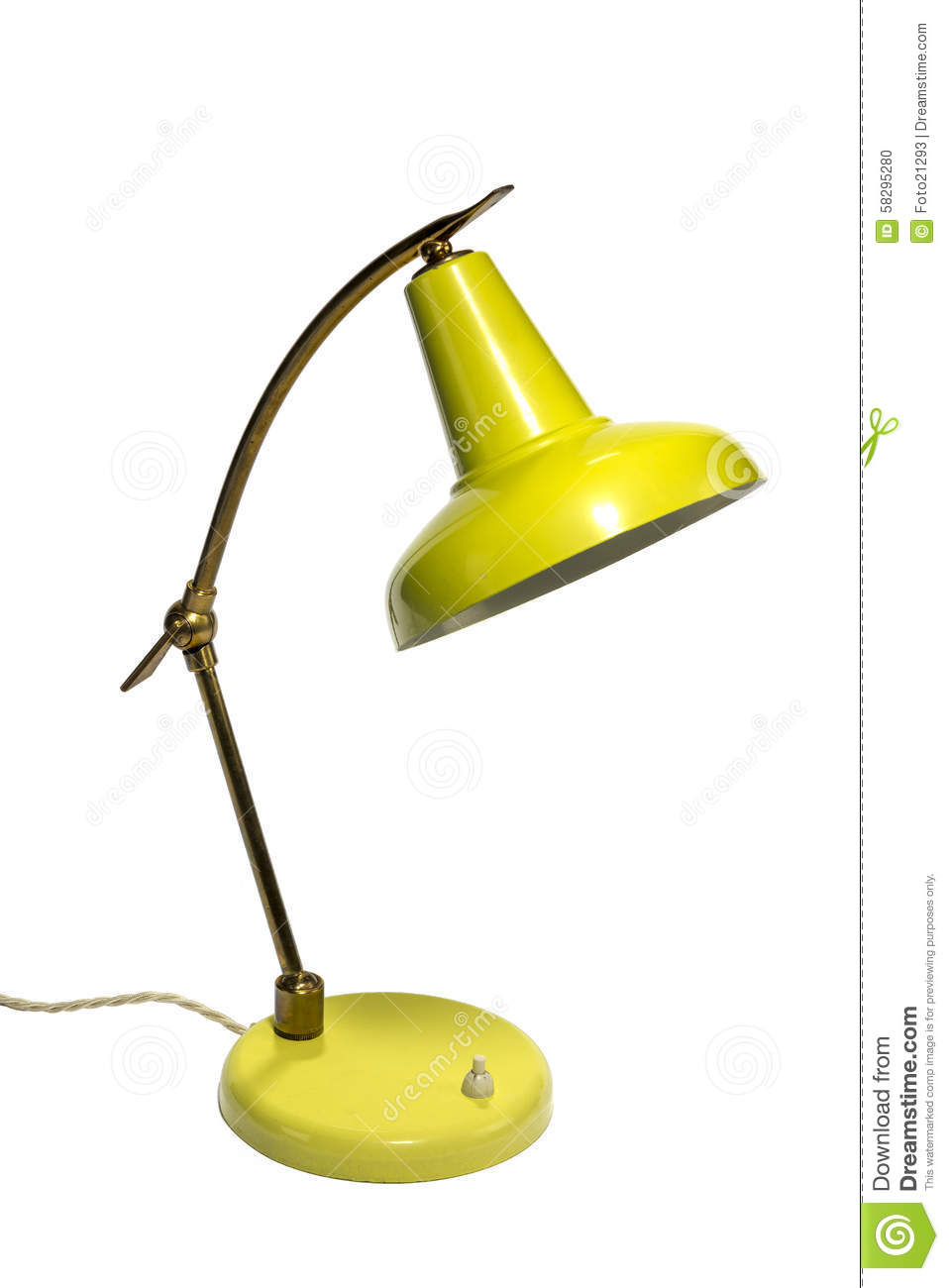 Antique Retro Yellow Desk Lamp Isolated On White Stock Photo pertaining to dimensions 958 X 1300