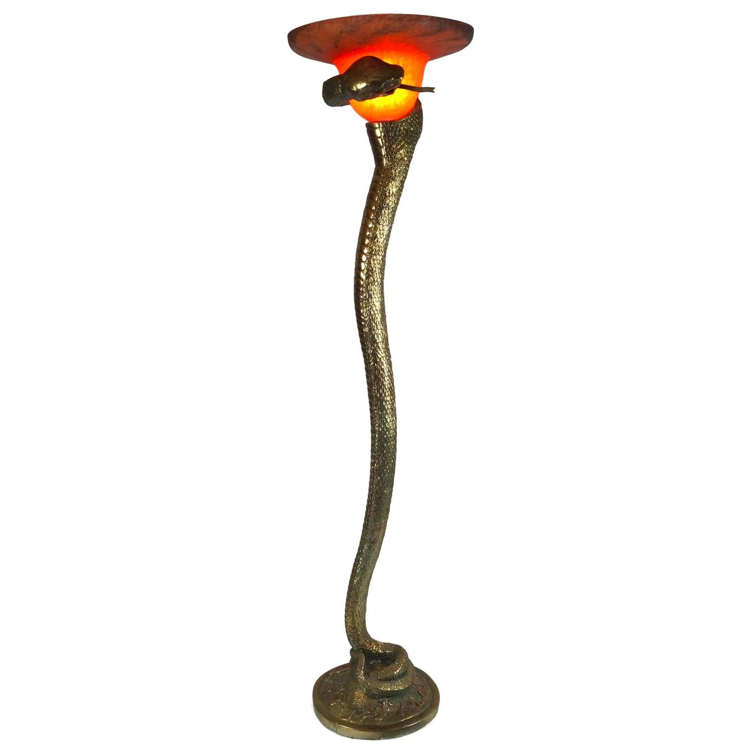Art Deco Edgar Brandt Style Cobra Snake Serpent Standard with measurements 1500 X 1500
