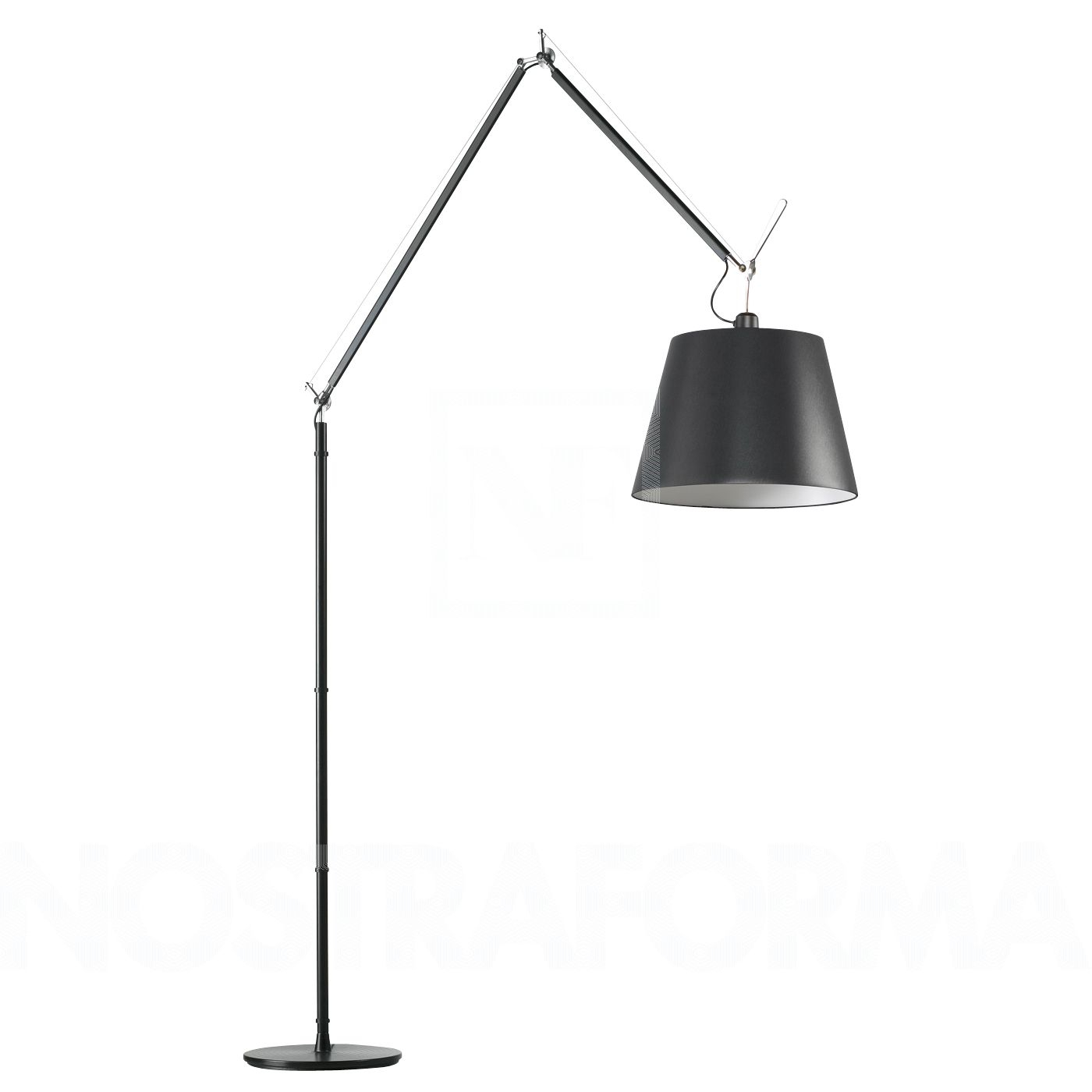 Artemide Tolomeo Mega Black Floor Lamp throughout dimensions 1400 X 1400