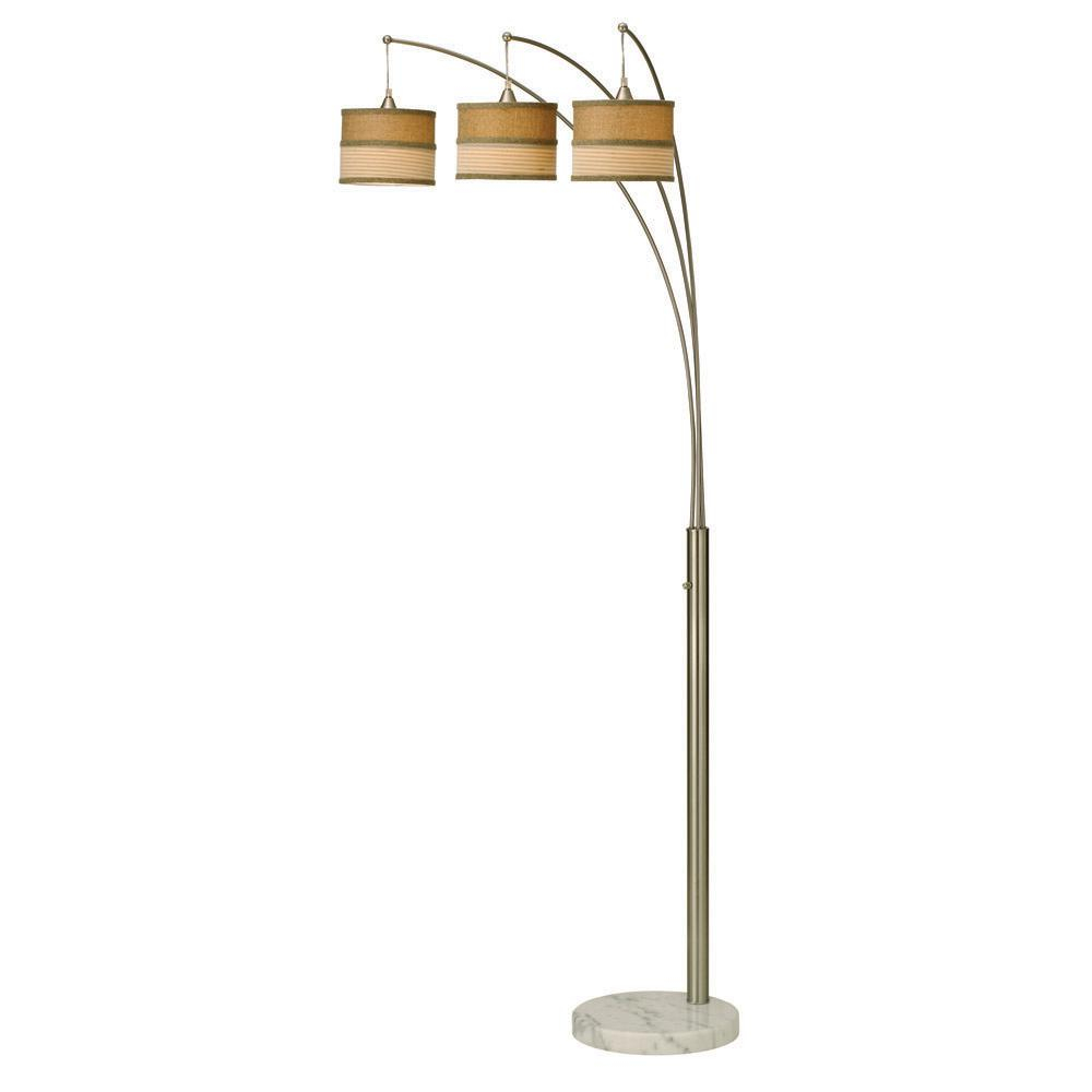 Artiva 86 In Contemporary 3 Arc Brushed Steel Floor Lamp With Marble Base And Dimmer Switch with regard to dimensions 1000 X 1000