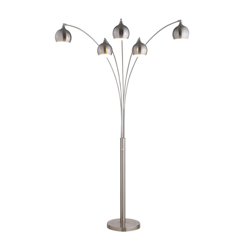 Artiva Amore 86 In Brushed Nickel Led Arc Floor Lamp With Dimmer regarding proportions 1000 X 1000