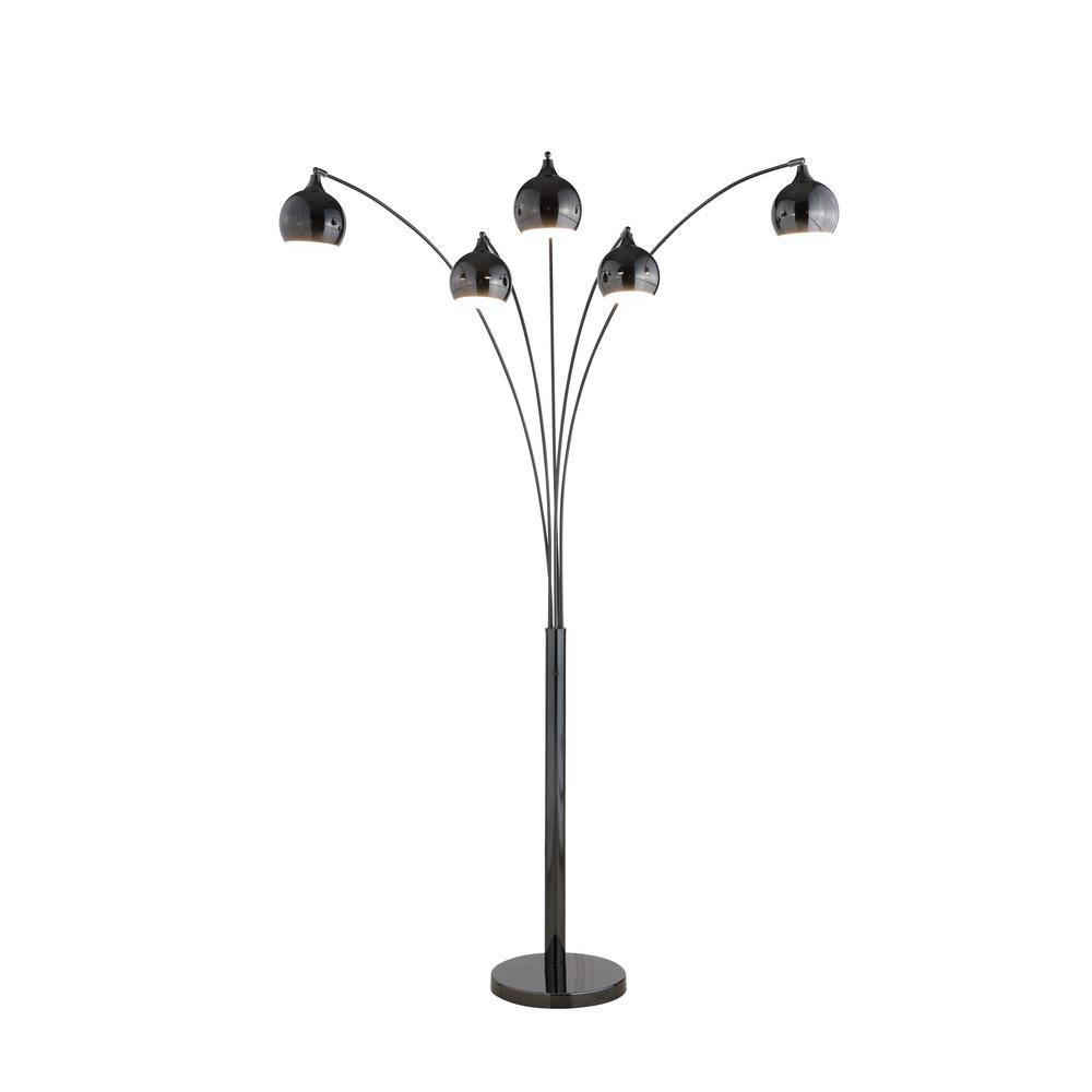 Artiva Amore 86 In Jet Black Led Arc Floor Lamp With Dimmer in proportions 1000 X 1000