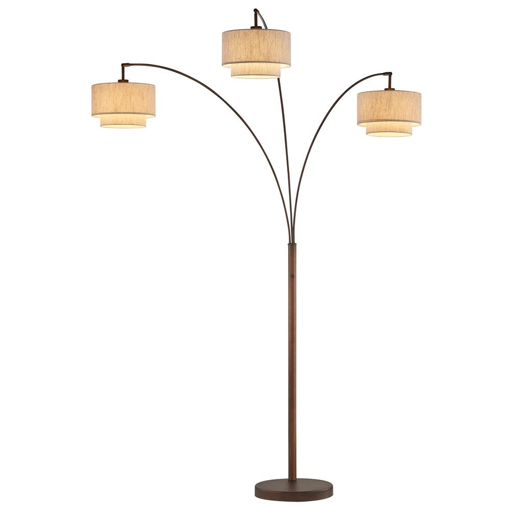 Artiva Lumiere Iii 80 In Antique Bronze Led Arc Floor Lampdouble Shade inside size 1000 X 1000