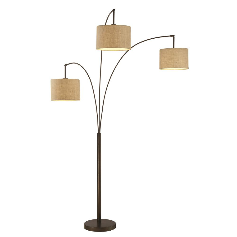 Artiva Lumiere Modern 80 In Antique Bronze Led 3 Arc Lamp regarding measurements 1000 X 1000