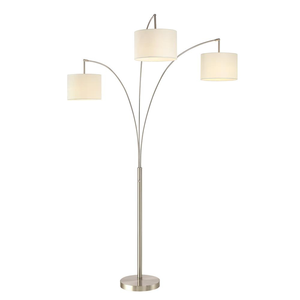 Artiva Lumiere Modern Led 3 Arc 80 In Brushed Steel Floor Lamp With Dimmer for dimensions 1000 X 1000