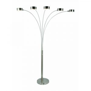 Artiva Micah Plus Modern Led 88 In 5 Arc Brushed Steel Floor Lamp With Dimmer within measurements 1000 X 1000