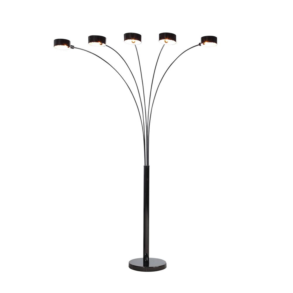 Artiva Micah Plus Modern Led 88 In 5 Arc Jet Black Floor Lamp With Dimmer within dimensions 1000 X 1000