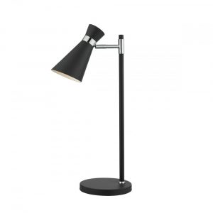 Ashworth Matte Black And Chrome Modern Desk Lamp pertaining to dimensions 1000 X 1000