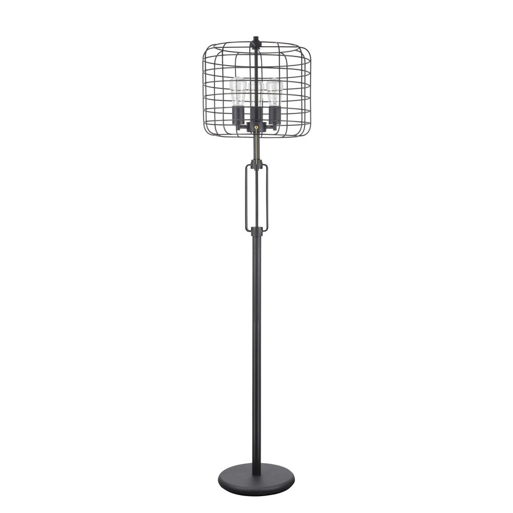 Aspen Creative Corporation 63 In Sand Black Wire Cage Metal Floor Lamp with dimensions 1000 X 1000