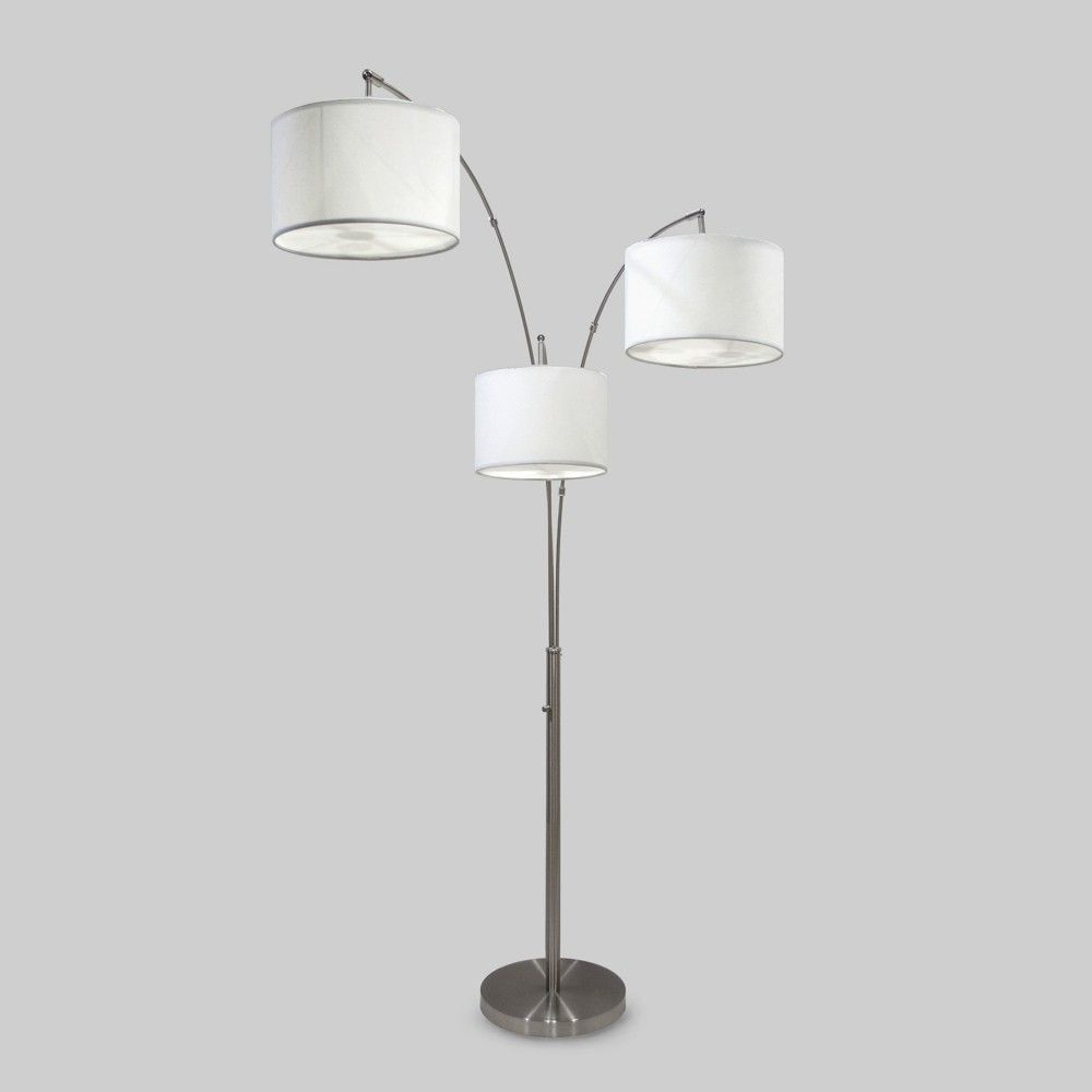 Avenal Shaded Arc Floor Lamp Brushed Nickel Includes Energy throughout proportions 1000 X 1000