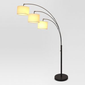 Avenal Shaded Arc Floor Lamp Brushed Nickel Lamp Only intended for sizing 1400 X 1400