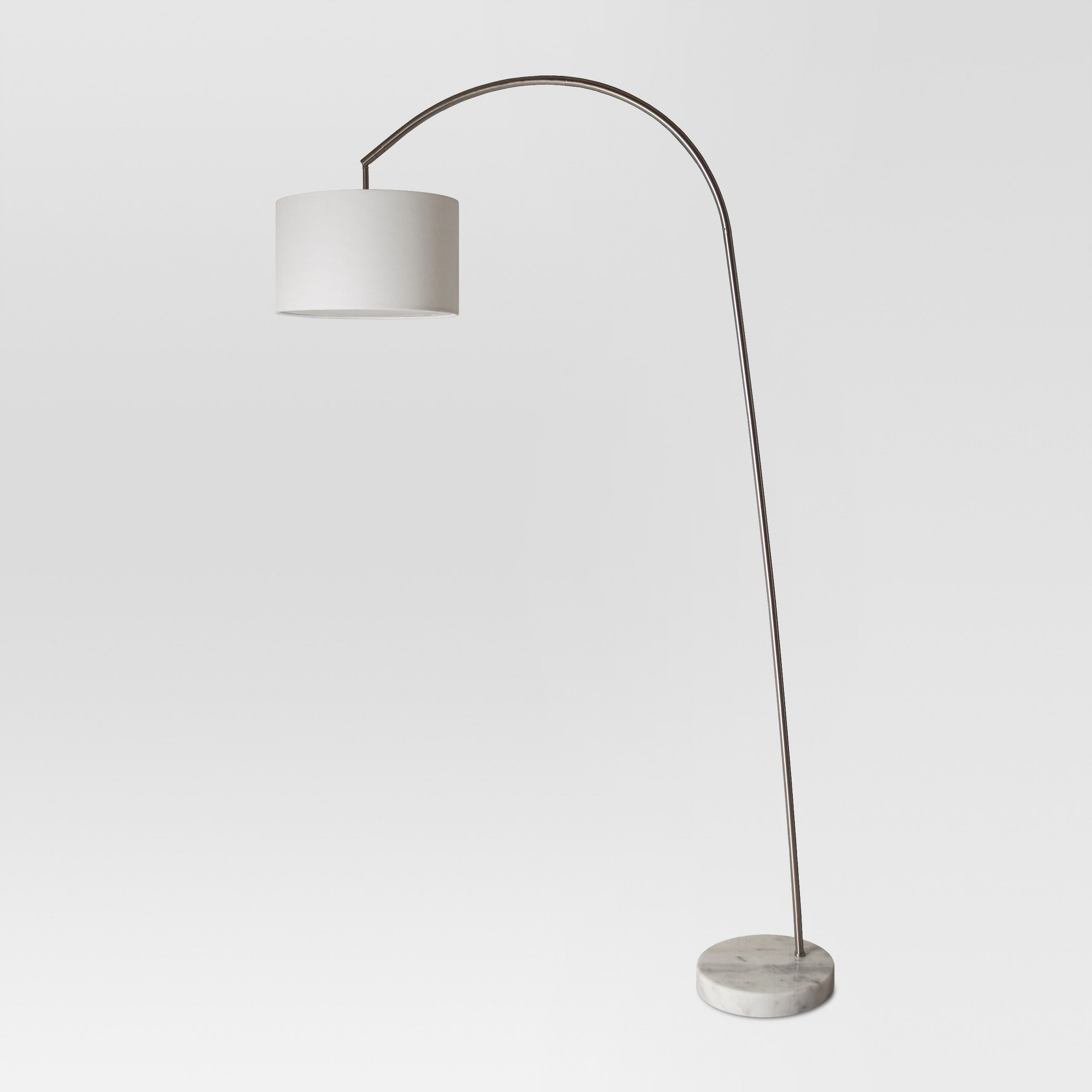 Avenal Shaded Arc With Marble Base Floor Lamp Nickel Lamp throughout sizing 2000 X 2000