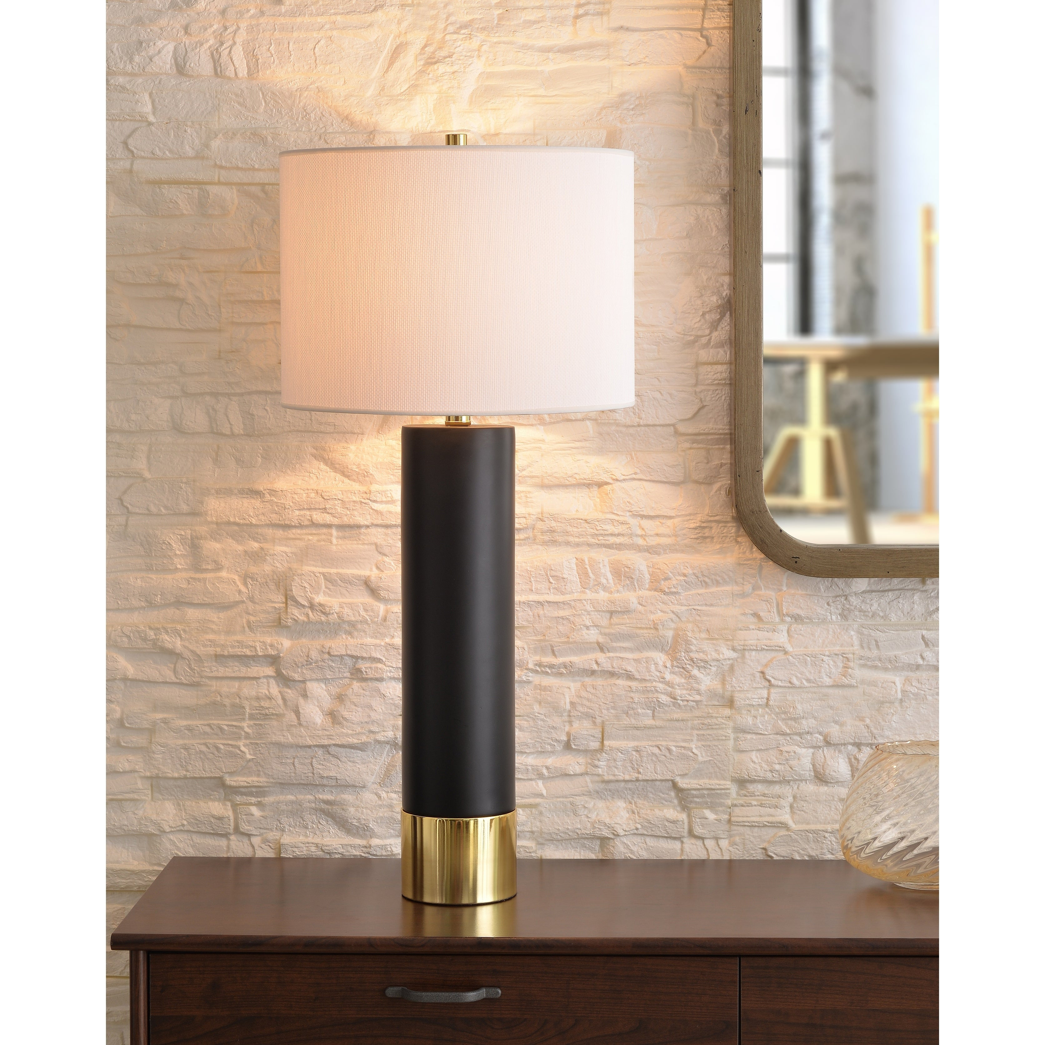 Binx Matte Black And Polished Brass 30 Inch Table Lamp with size 3344 X 3344