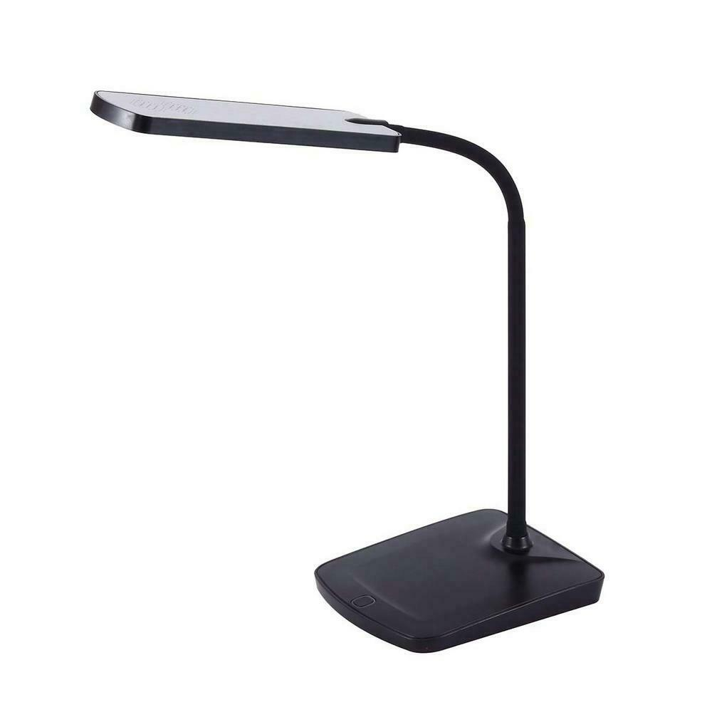 Black Adj Silicone Neck Dimmable Led Desk Lamp Usb Charging Port Touch Onoff inside dimensions 1000 X 1000
