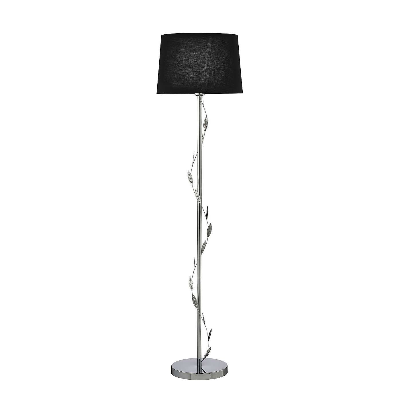 Black Deco Leaf Floor Lamp Dunelm Lounge Floor Lamp intended for measurements 1389 X 1389