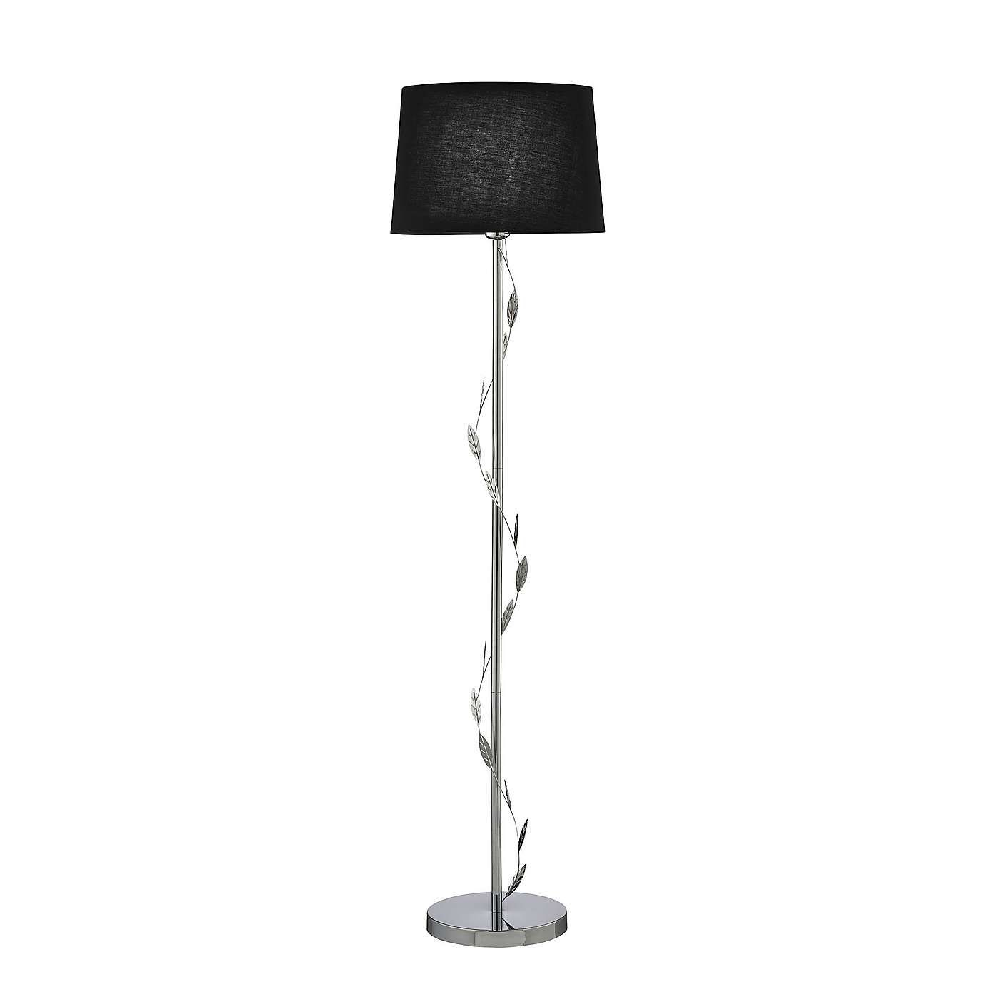 Black Deco Leaf Floor Lamp Dunelm Lounge Floor Lamp intended for size 1389 X 1389