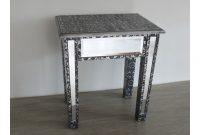 Black Silver Embossed Mirrored Glass End Side Lamp Coffee Table Dx3528 throughout dimensions 1152 X 768
