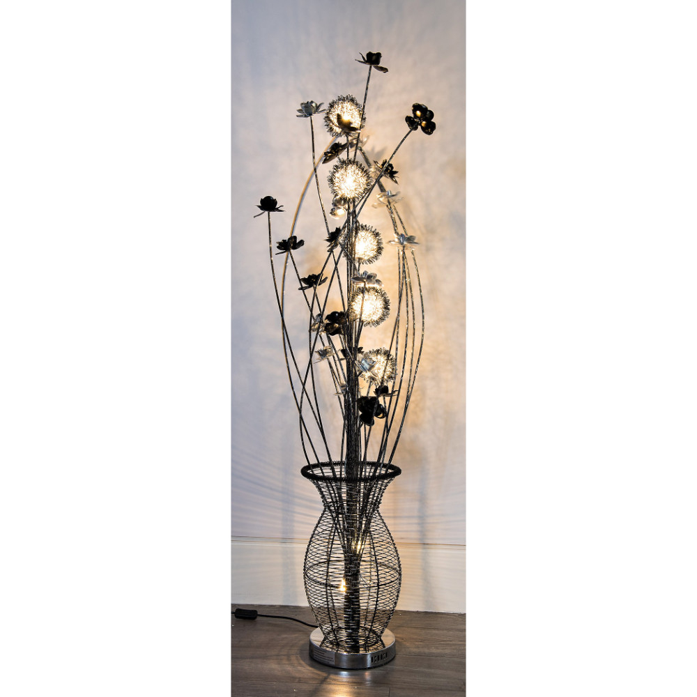 Black Silver Flower Metal Floor Lamp 150cm in proportions 1000 X 1000