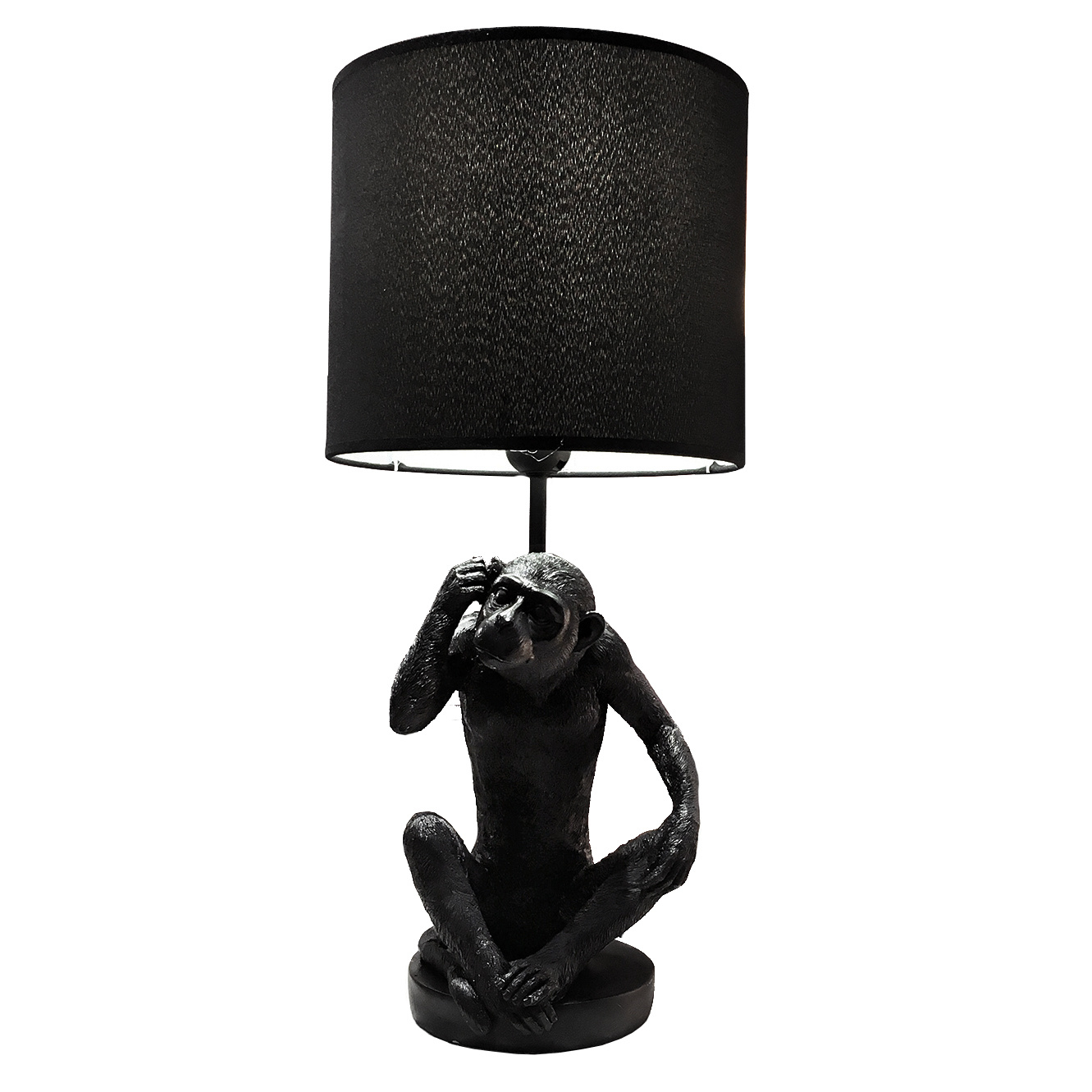 Black Table Lamp In The Shape Of A Monkey for measurements 1331 X 1331