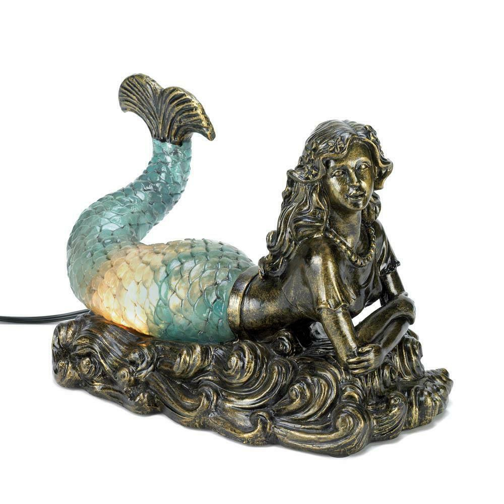 Blue And Amber Mermaid Table Lamp Polyresin regarding size 1000 X 1000