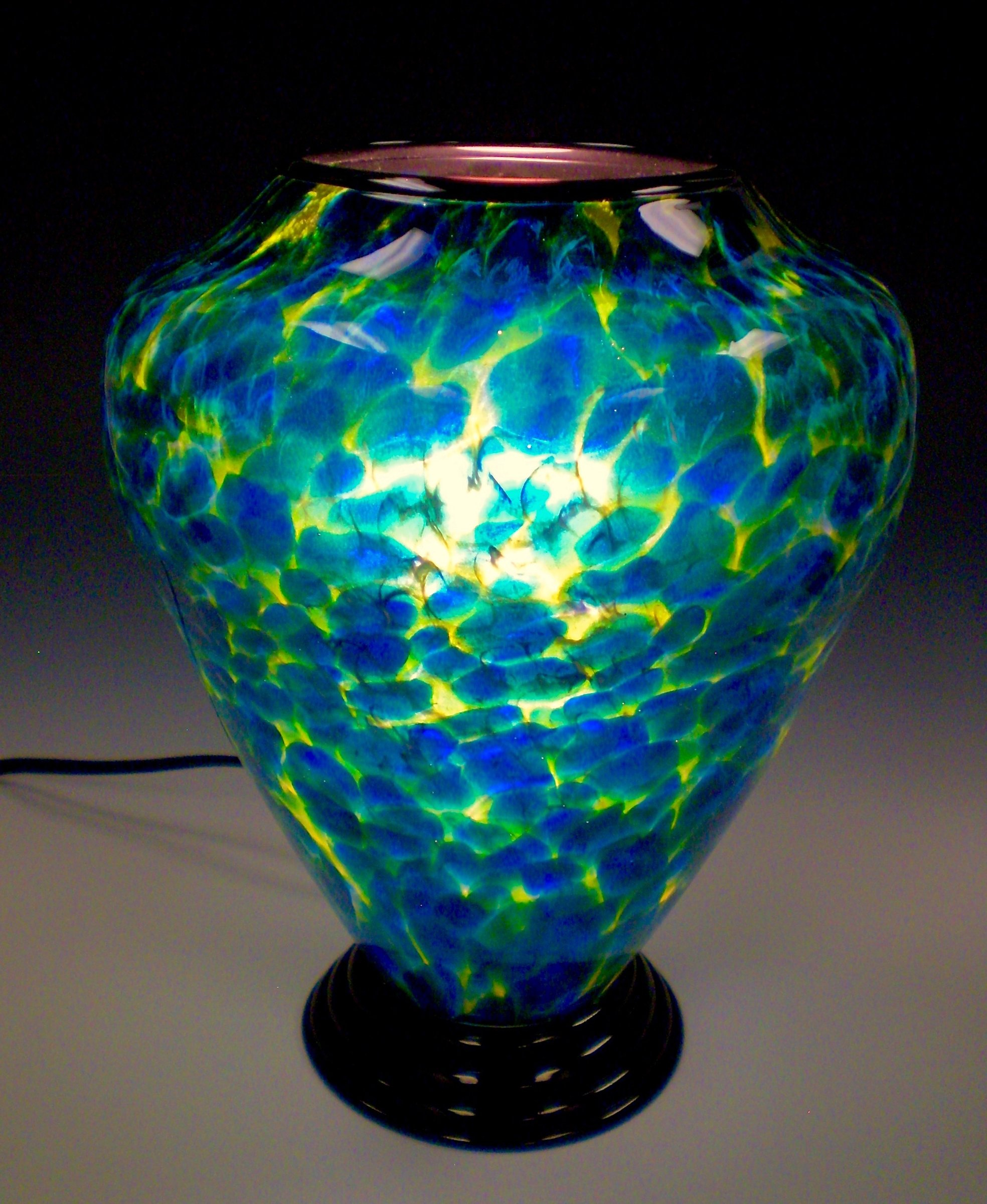 Blue Yellow Table Lamp Curt Brock Art Glass Table with regard to measurements 1968 X 2400