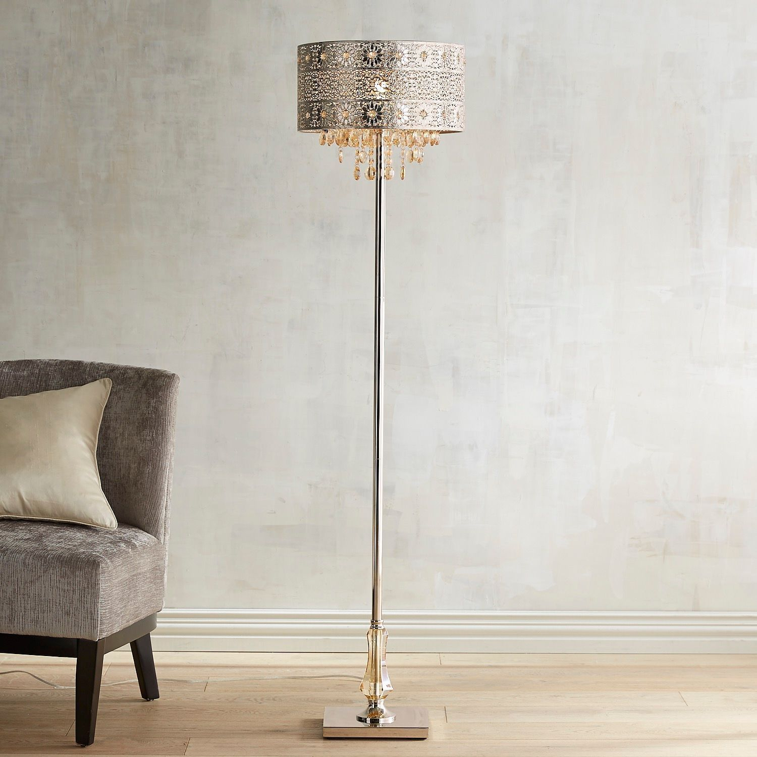 Bohemian Crystal Floor Lamp In 2019 Silver Floor Lamp throughout sizing 1500 X 1500