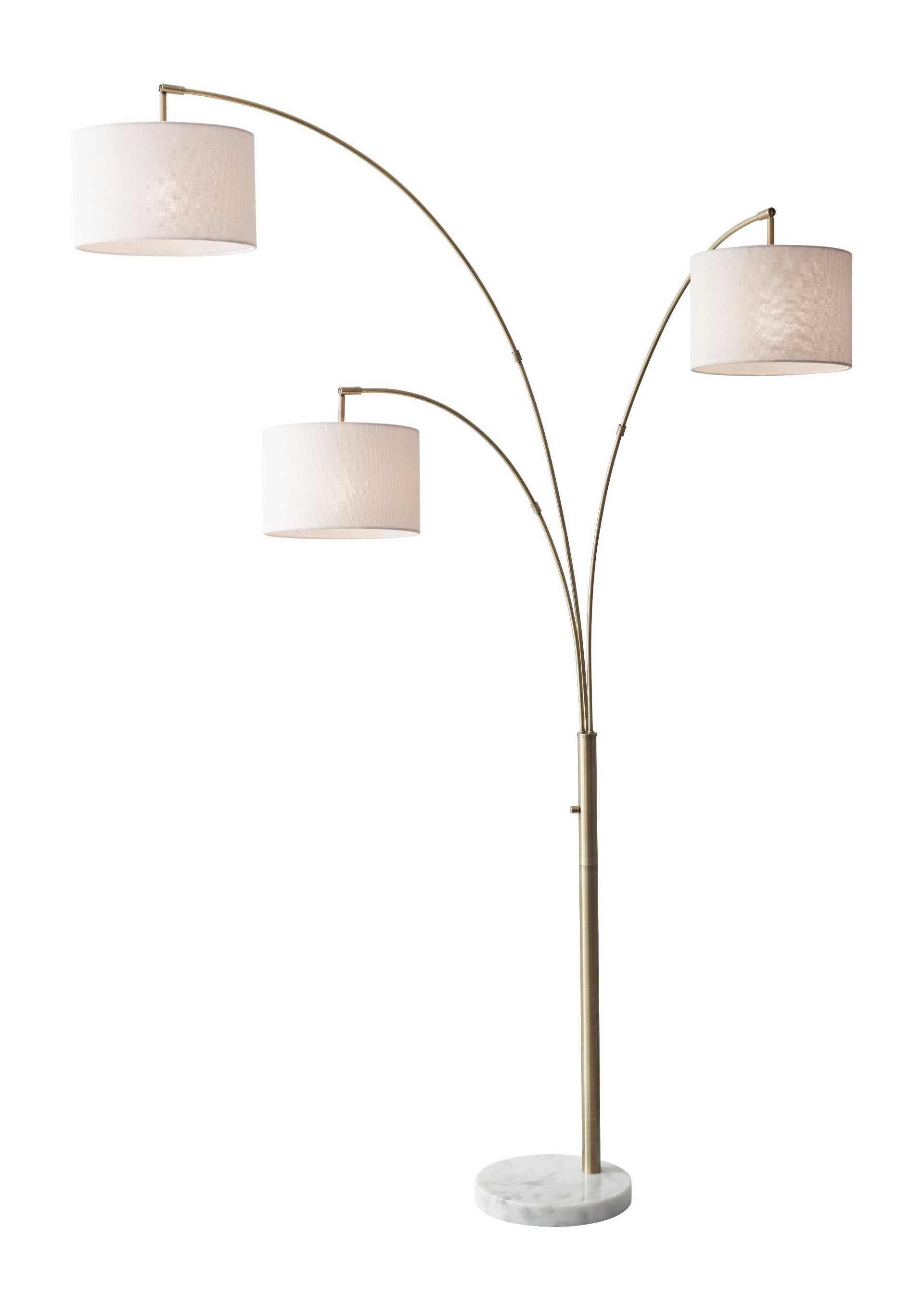 Bowery 3 Arm Arc Floor Lamp Adesso Home intended for size 1920 X 2710