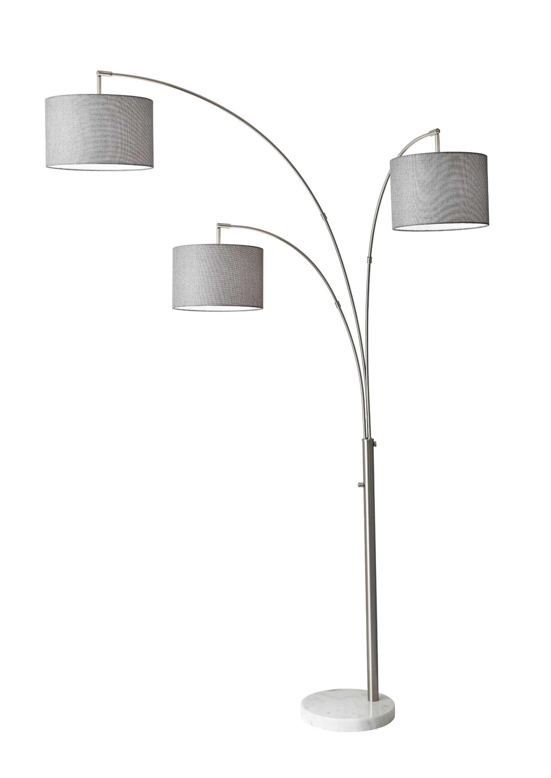 Bowery 3 Arm Arc Floor Lamp Adesso Home pertaining to size 1920 X 2710