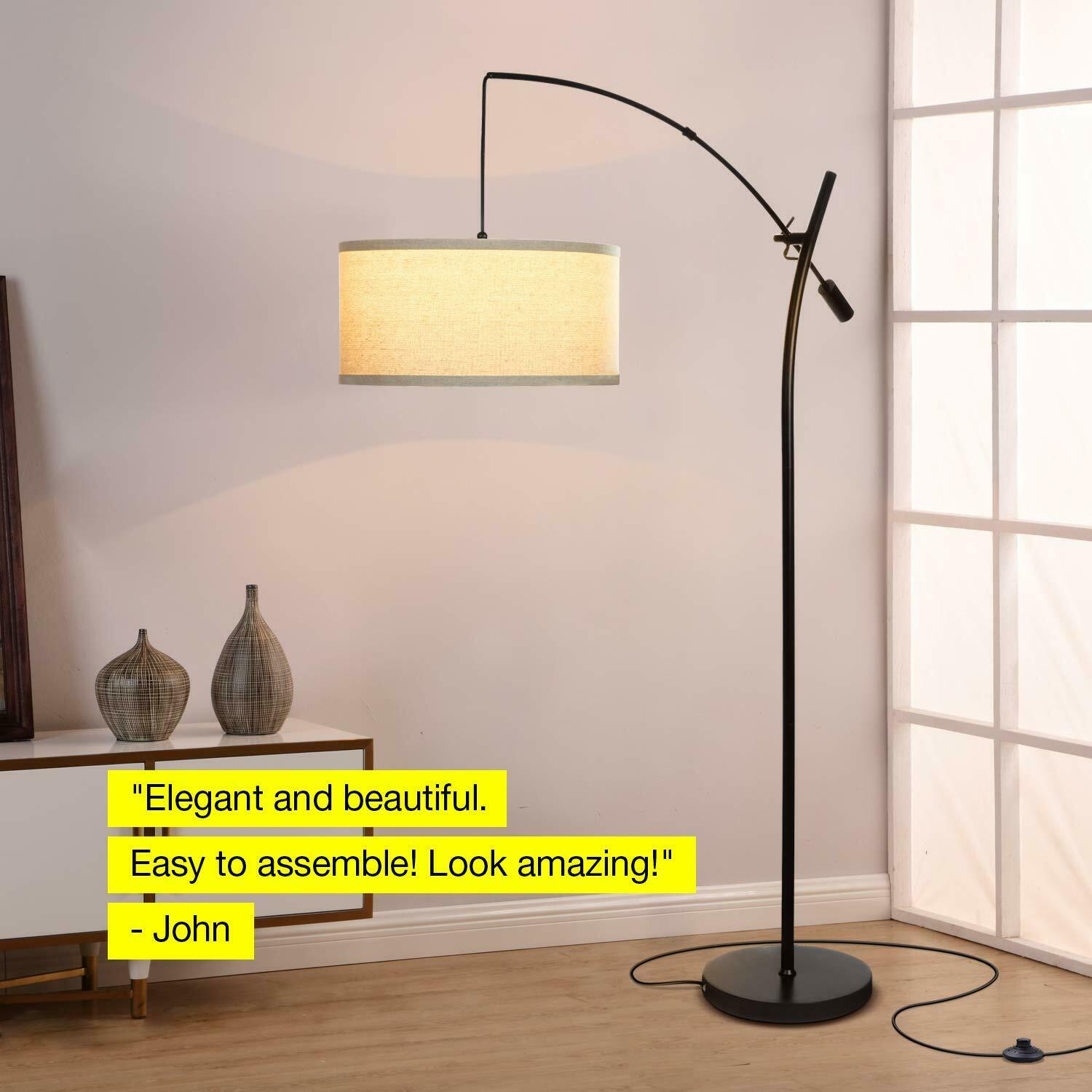 Brightech Grayson Led Arcing Floor Lamp Tall Pole Standing Light For Living for dimensions 1500 X 1500