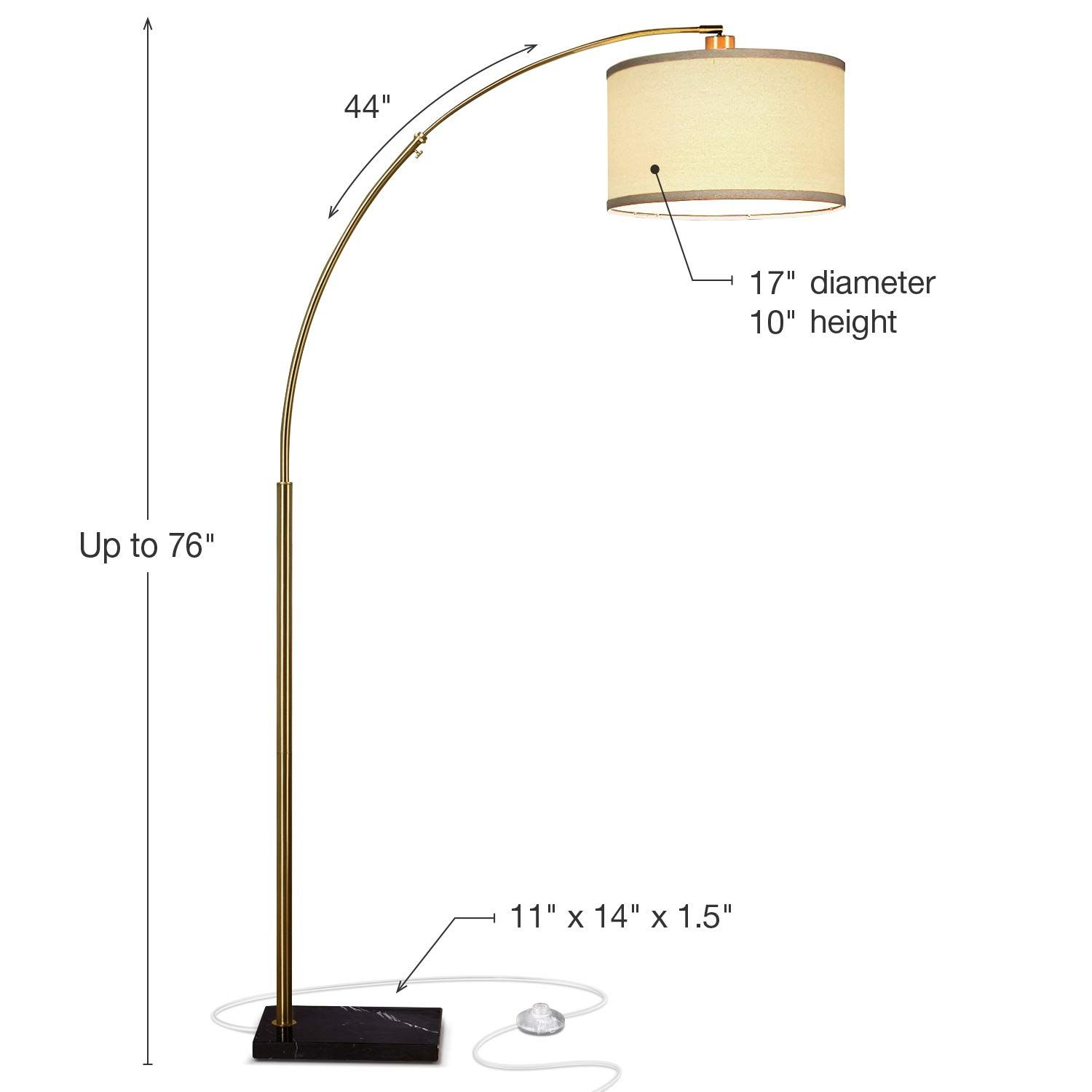 Brightech Logan Led Arc Floor Lamp With Marble Base Living intended for proportions 1500 X 1500