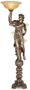 Bronze Maiden Statue Torchiere Floor Lamp Torchiere inside measurements 673 X 2000