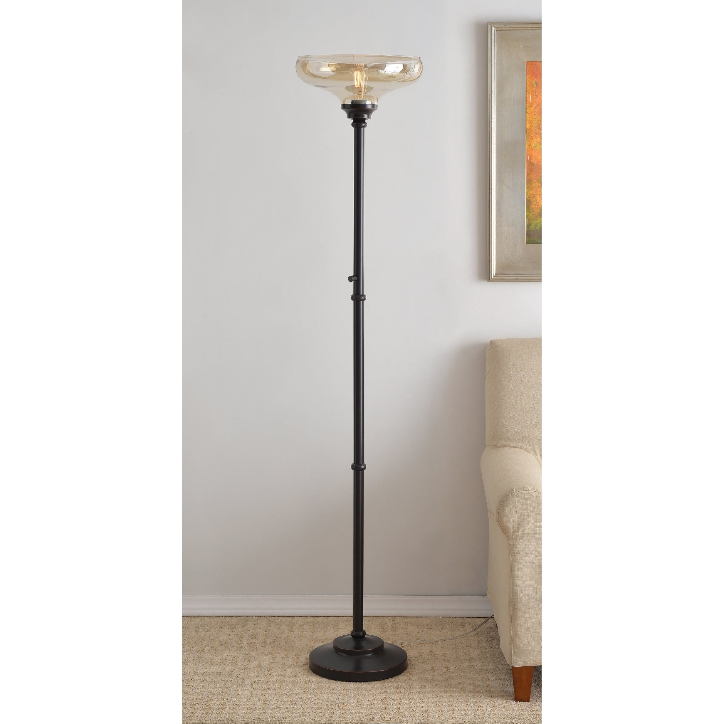 Caden Oil Rubbed Bronze 73 Inch Torchiere Floor Lamp with proportions 2465 X 2465