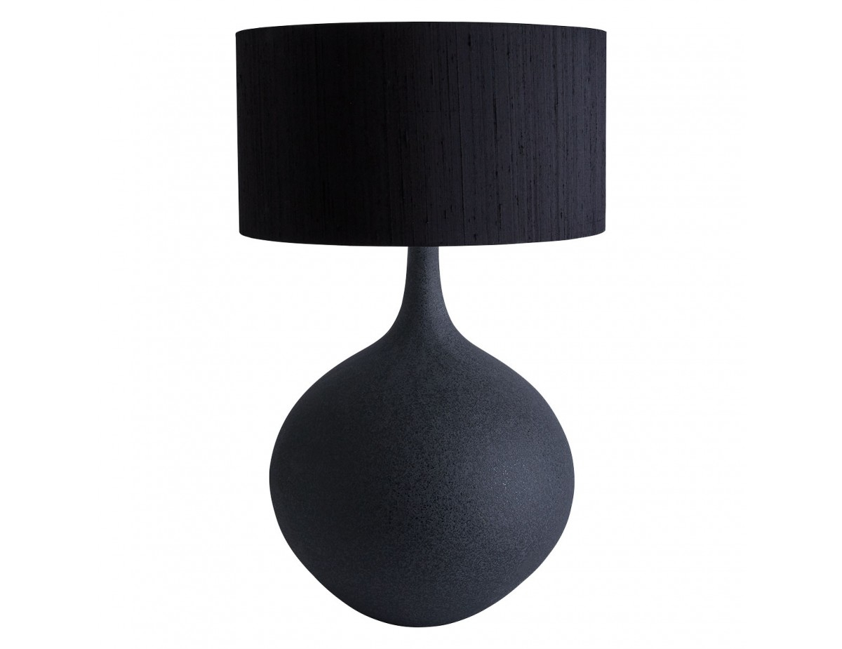 Calla Oversized Black Ceramic Table Lamp With Black Silk Shade for dimensions 1200 X 925