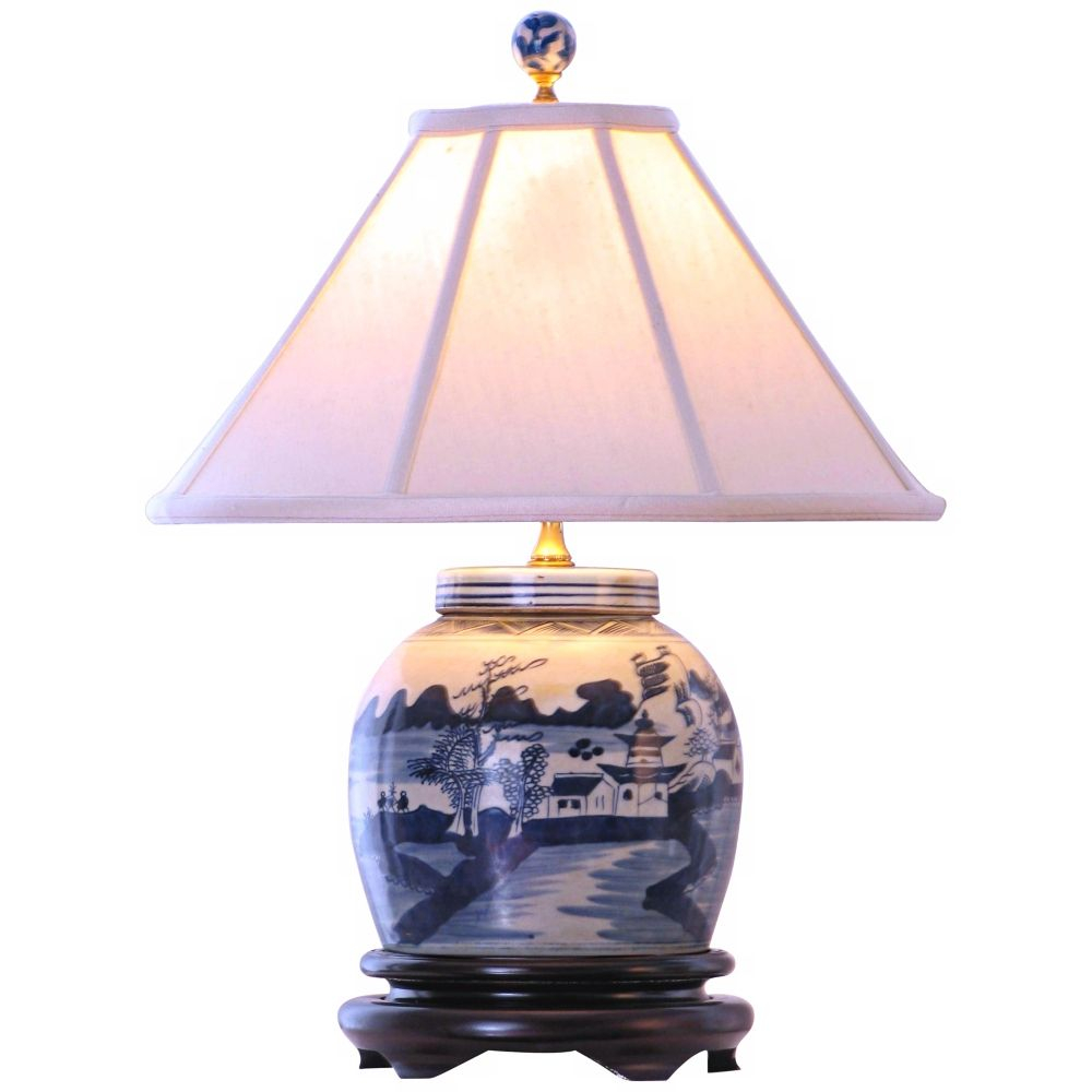 Canton Blue And White 20 High Porcelain Jar Table Lamp In pertaining to dimensions 1000 X 1000