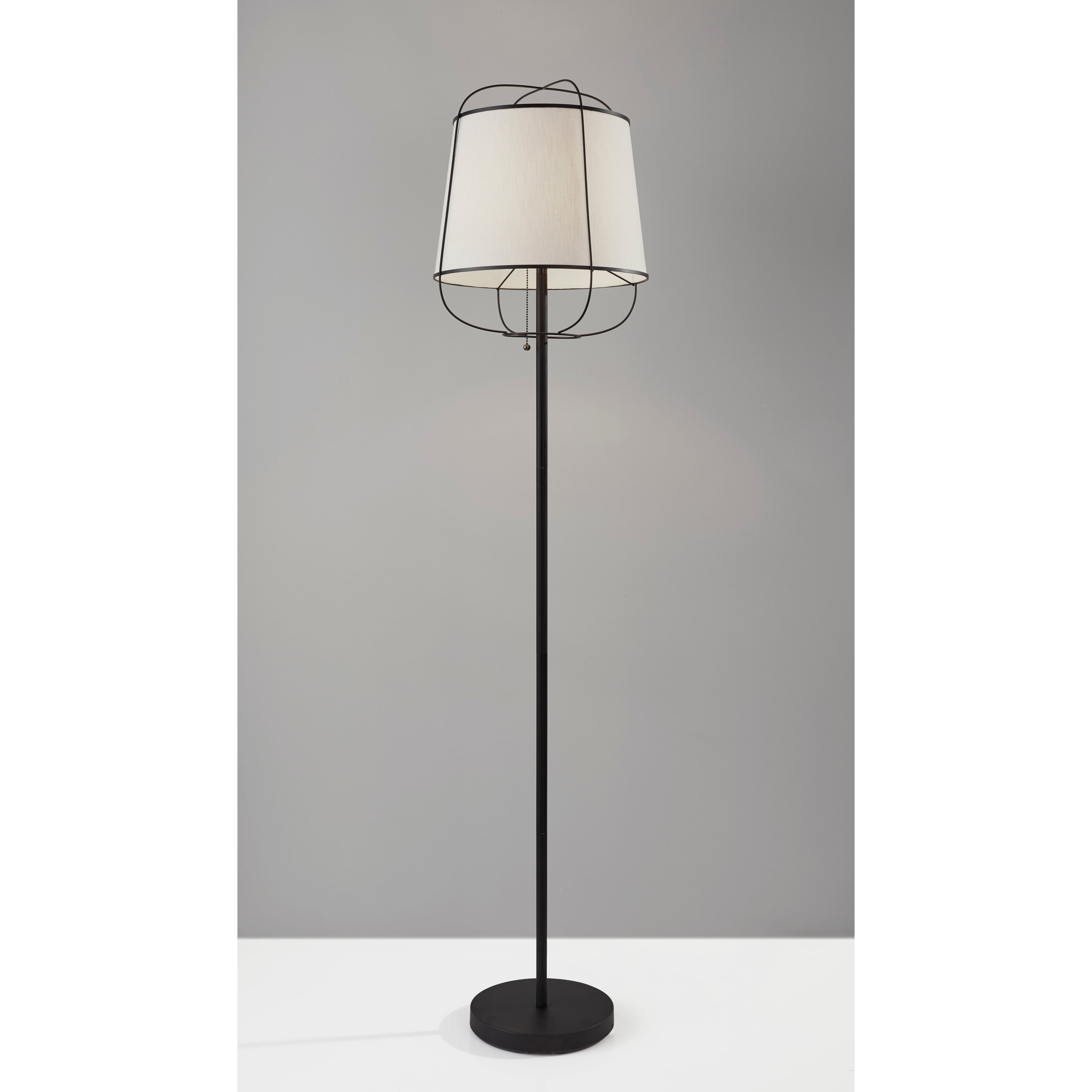 Carbon Loft Melville Matte Black Wire Cage Floor Lamp inside dimensions 3500 X 3500