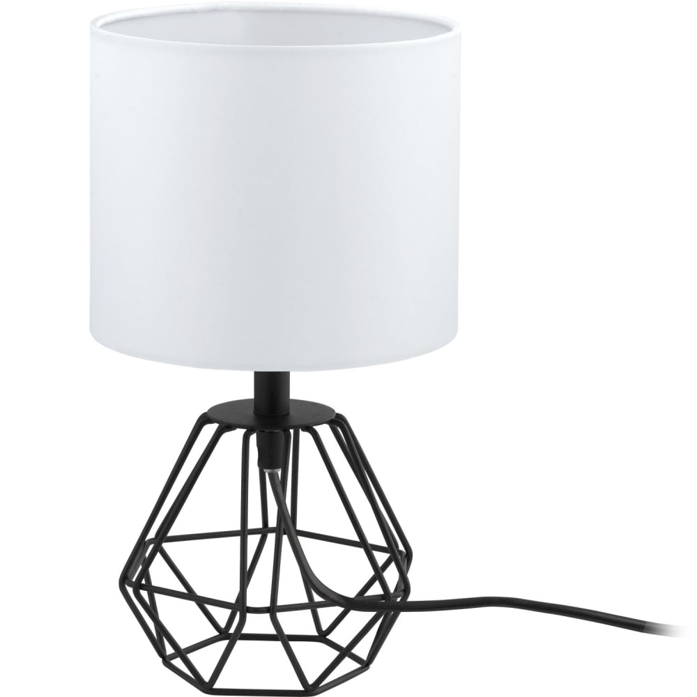Carlton 2 Geometric Design Table Lamp In Black With White Shade 95789 throughout dimensions 1000 X 1000