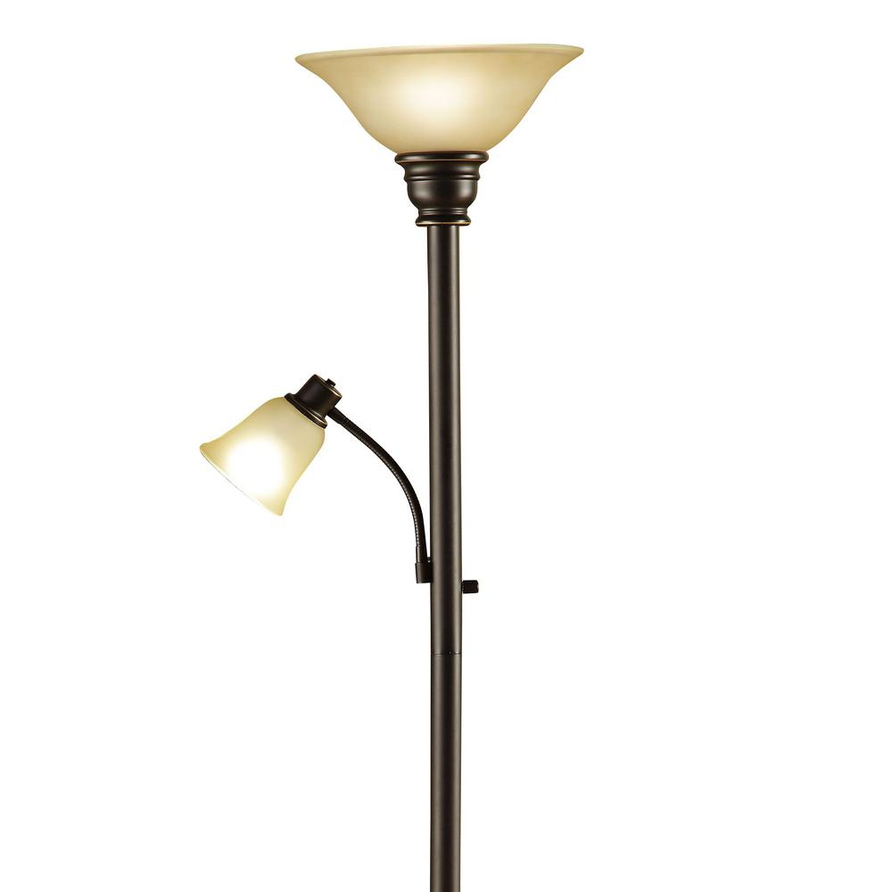 Catalina Lighting 71 In Oil Rubbed Bronze Torchiere Floor Lamp With Adjustable Reading Light regarding measurements 1000 X 1000