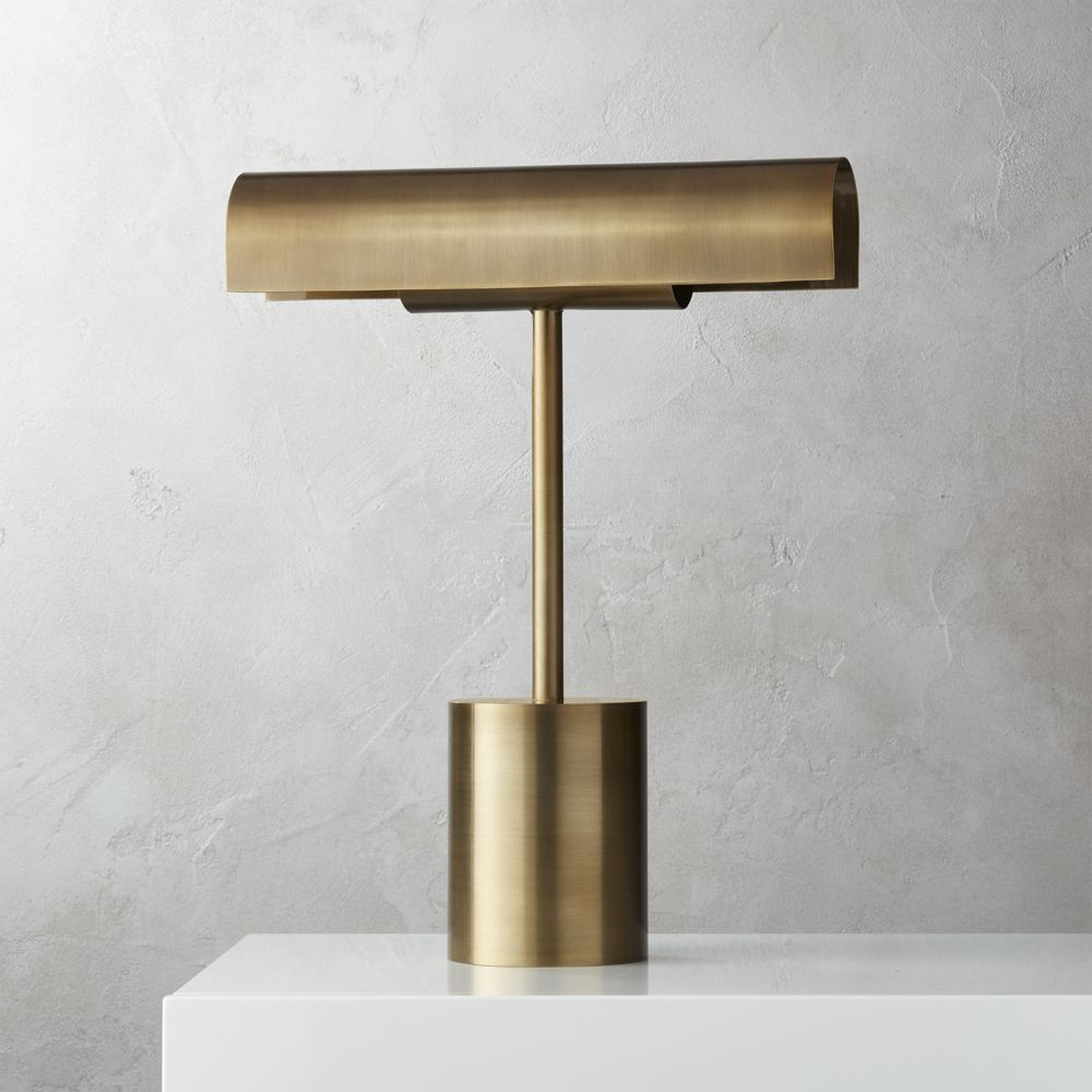 Cb2 December Catalog 2018 Lectura Bronze Table Lamp pertaining to proportions 1000 X 1000