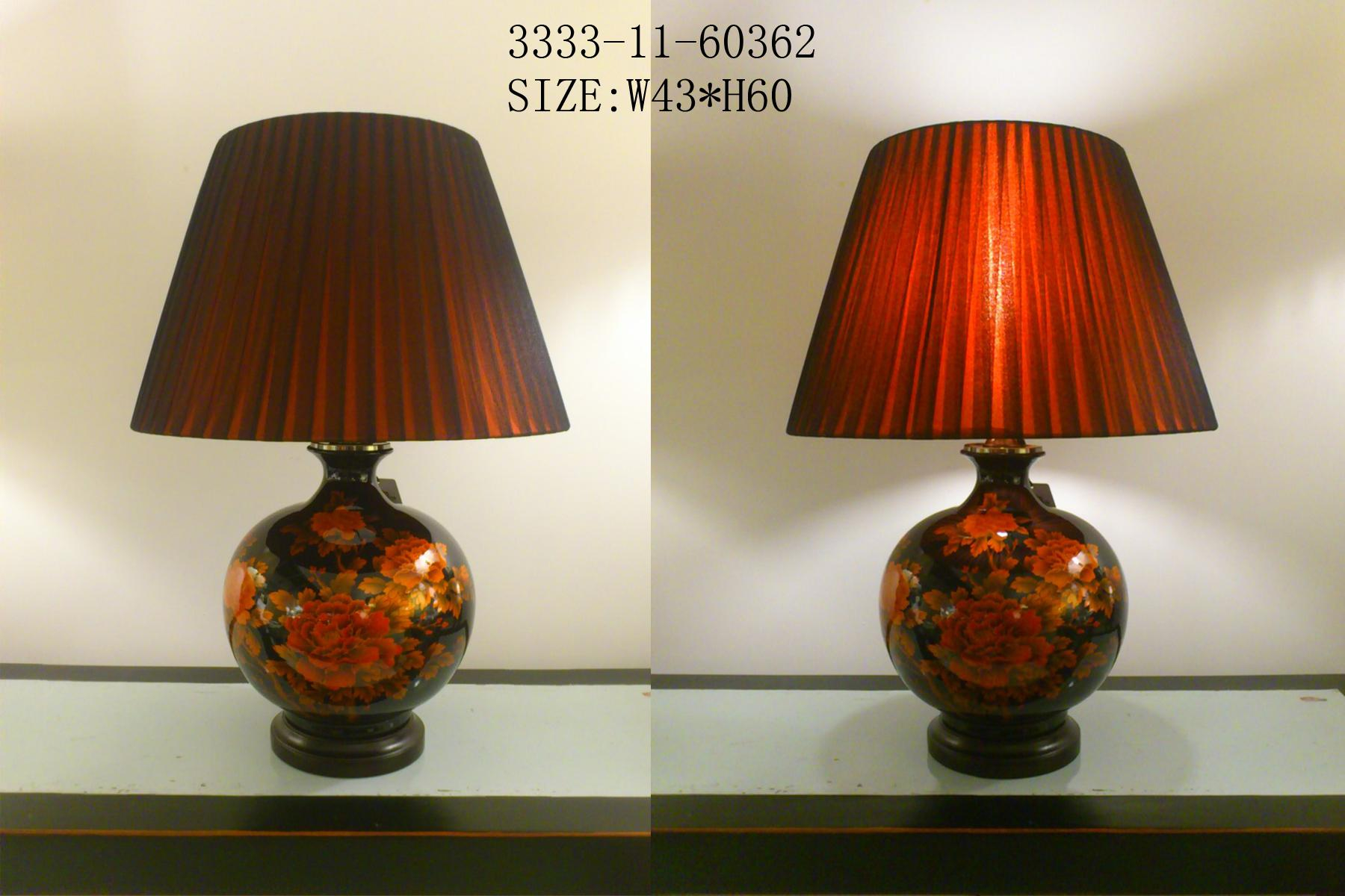 Chinese Porcelain Table Lamp Black With Red Flowers Large intended for sizing 1800 X 1200