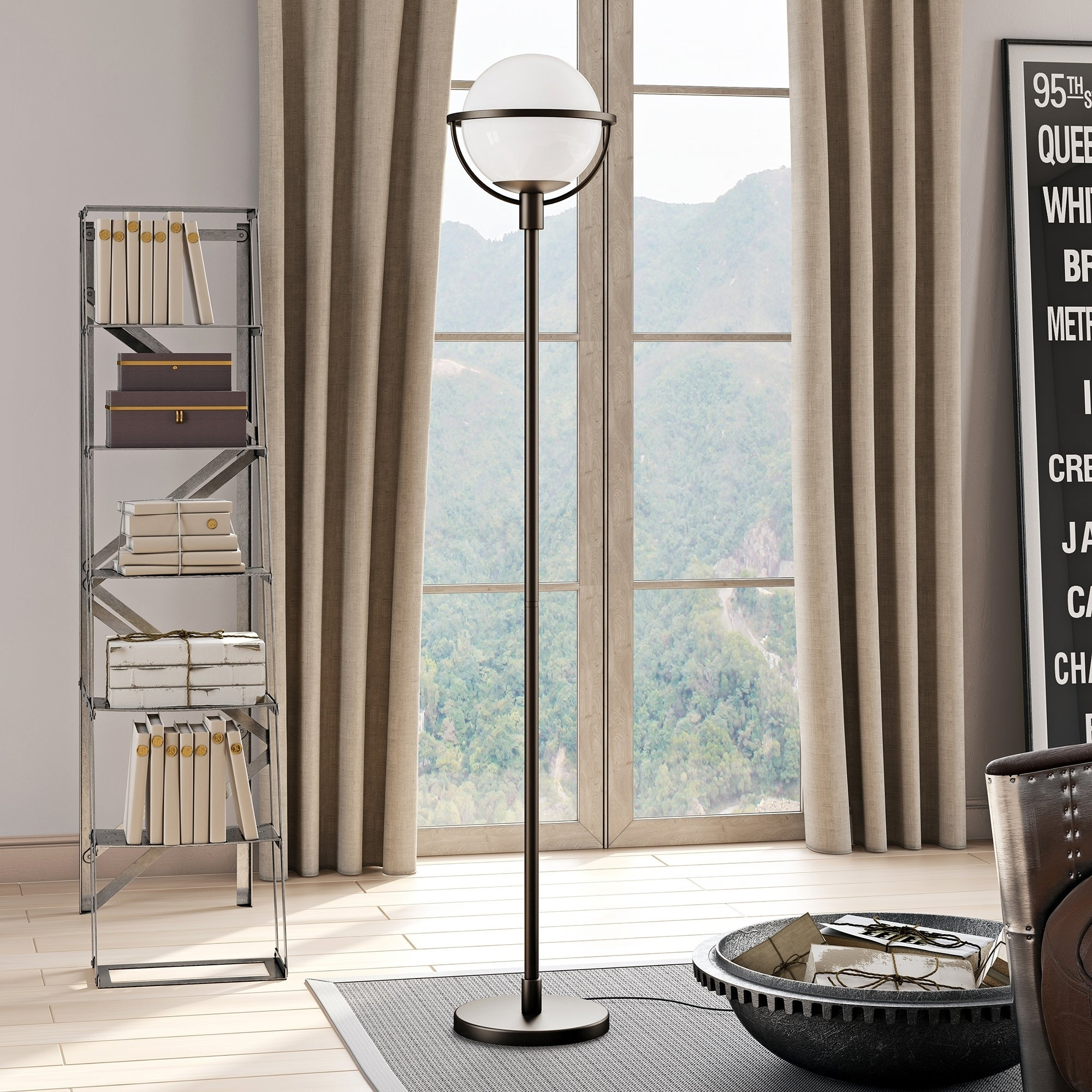 Cieonna Blackened Bronze Globe Stem Floor Lamp within measurements 2000 X 2000