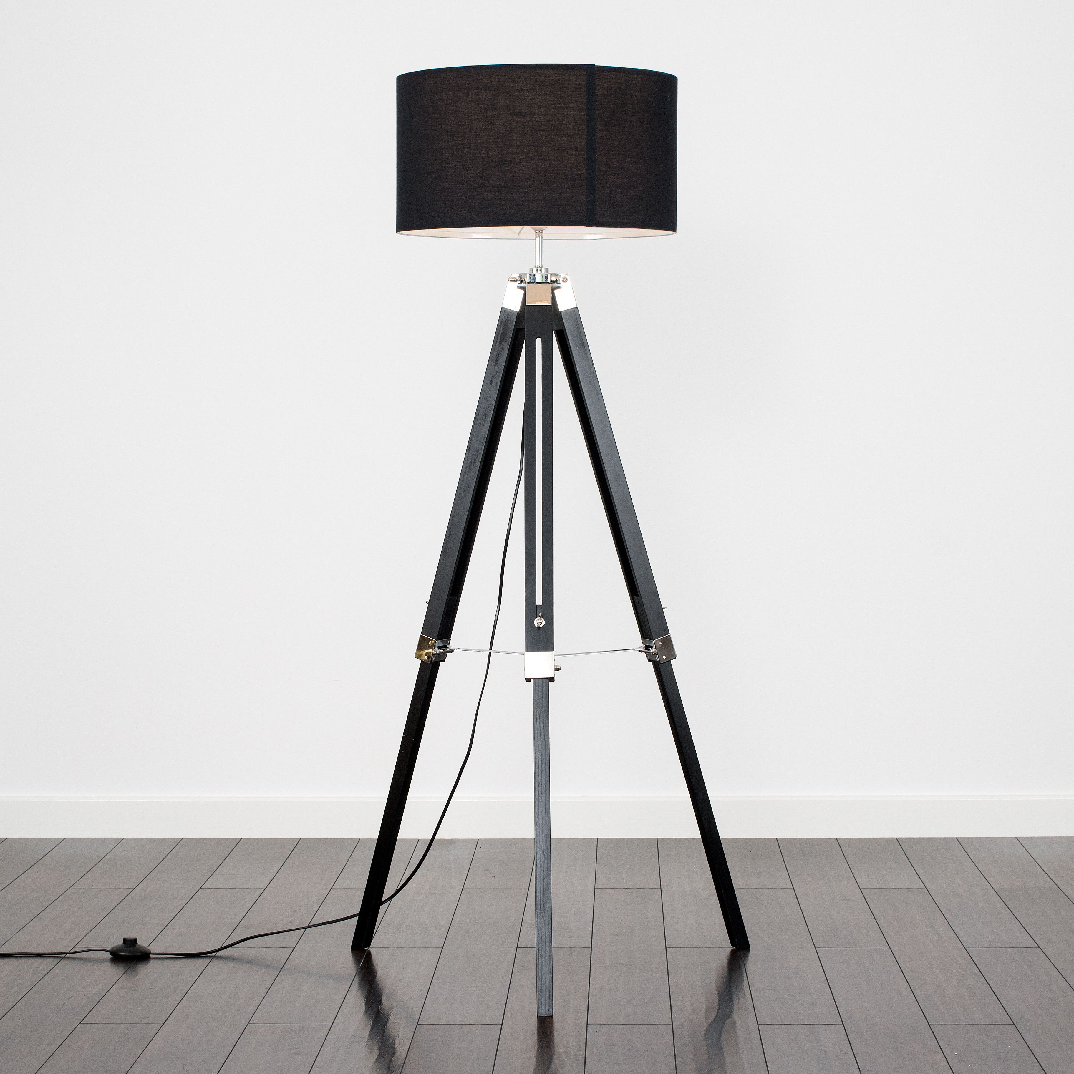 Clipper Black Wood Floor Lamp With Xl Black Shade In 2019 pertaining to proportions 3648 X 3648