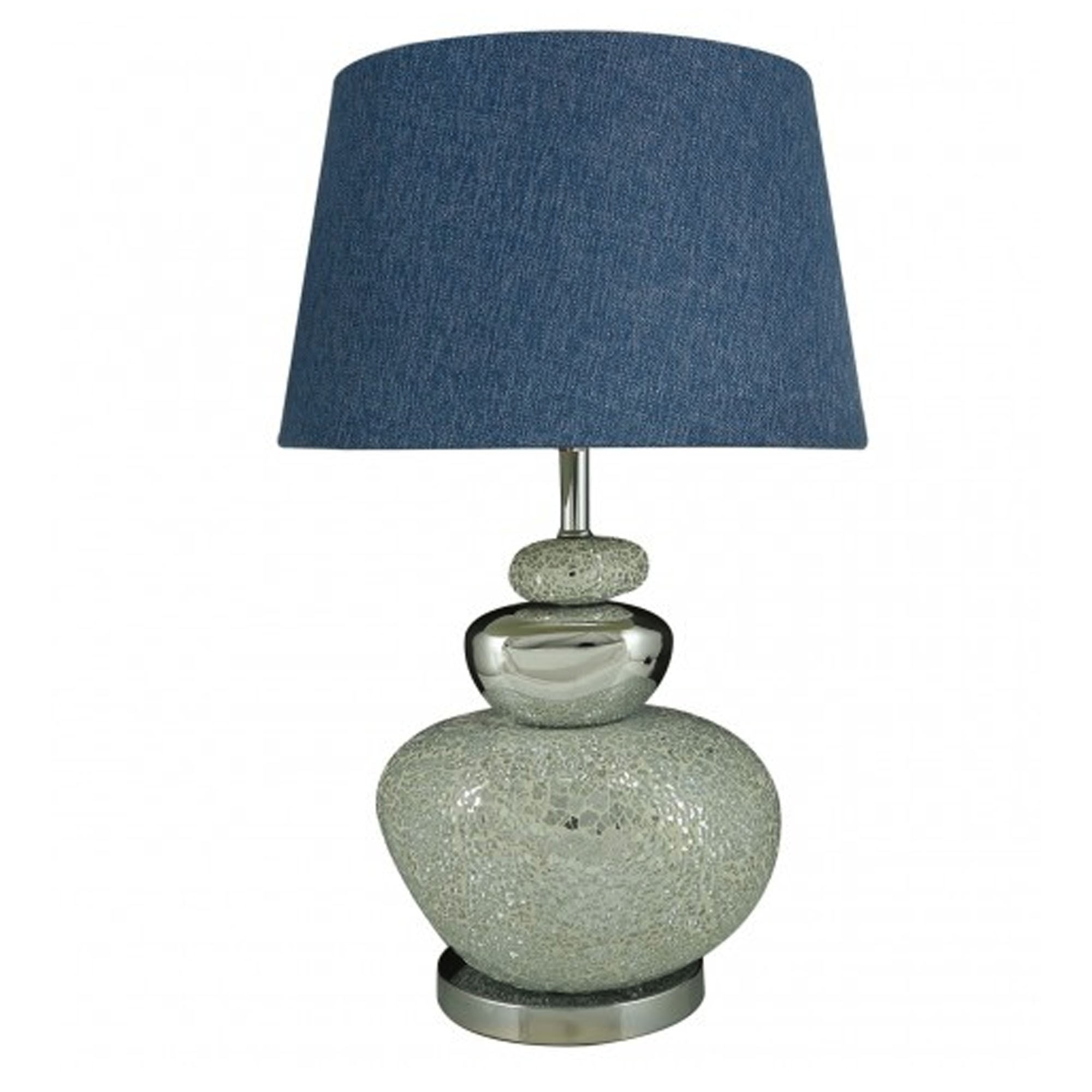 Contemporary Silver Mosaic Pebble Blue Shade Table Lamp pertaining to sizing 2000 X 2000