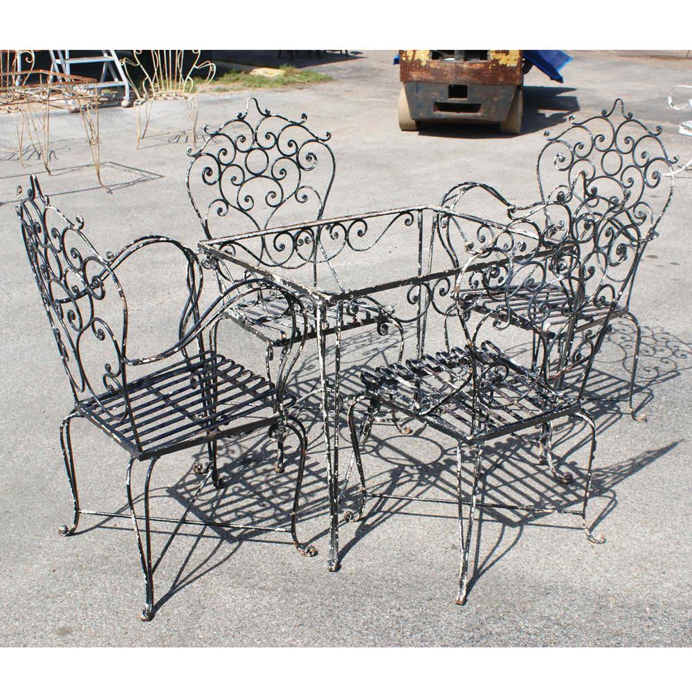 Contemporary Wrought Iron Table And Chair Vintage Black in dimensions 1000 X 1000